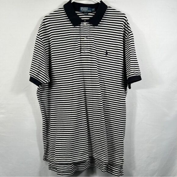 Mens Polo Ralph Lauren Black and White Striped Shirt 0648 - Picture 1 of 12